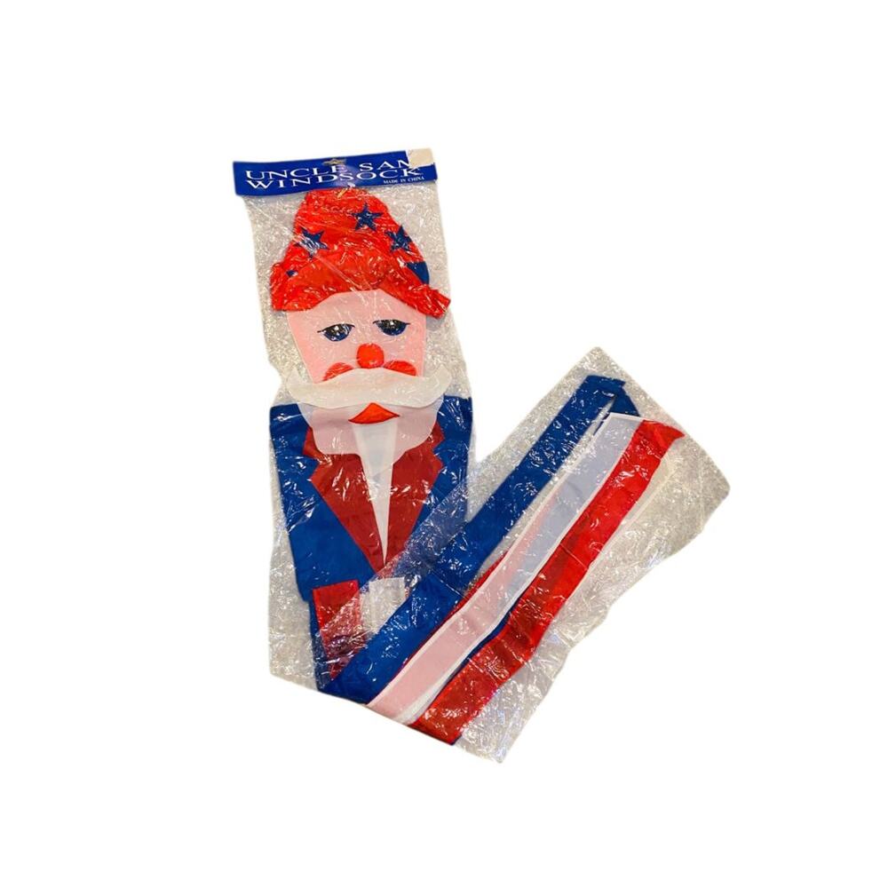 Uncle Sam‎ Windsock Outdoor Hanging Patriotic USA Red White Blue New